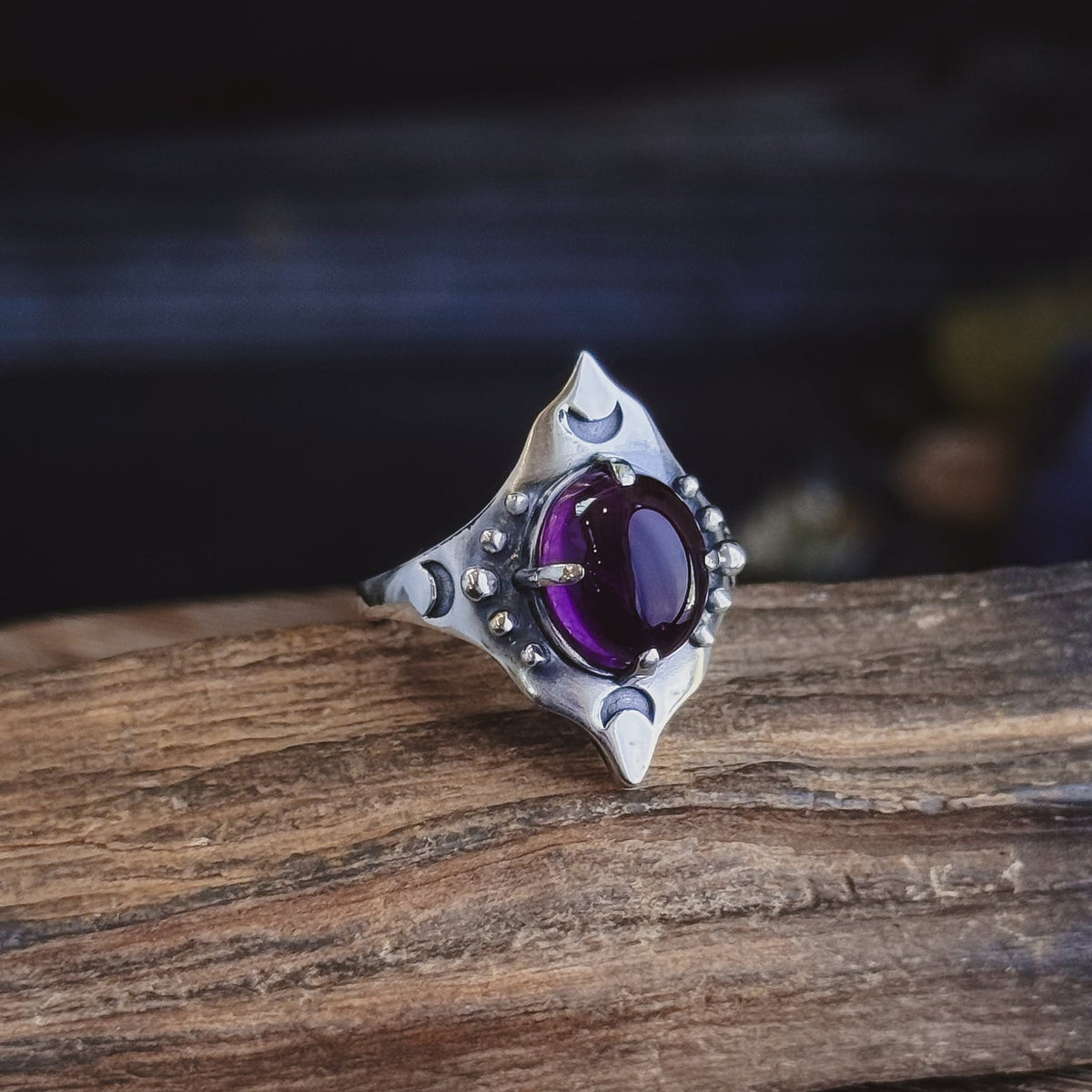 Hecate Ring | Sterling Silver + Amethyst - Acid Queen Jewelry