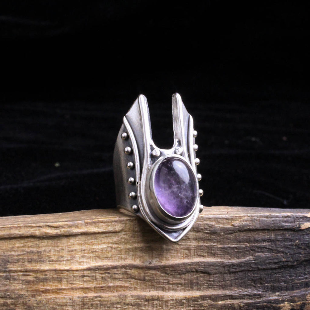 Warmaster Ring- Size 6 // Amethyst - Acid Queen Jewelry