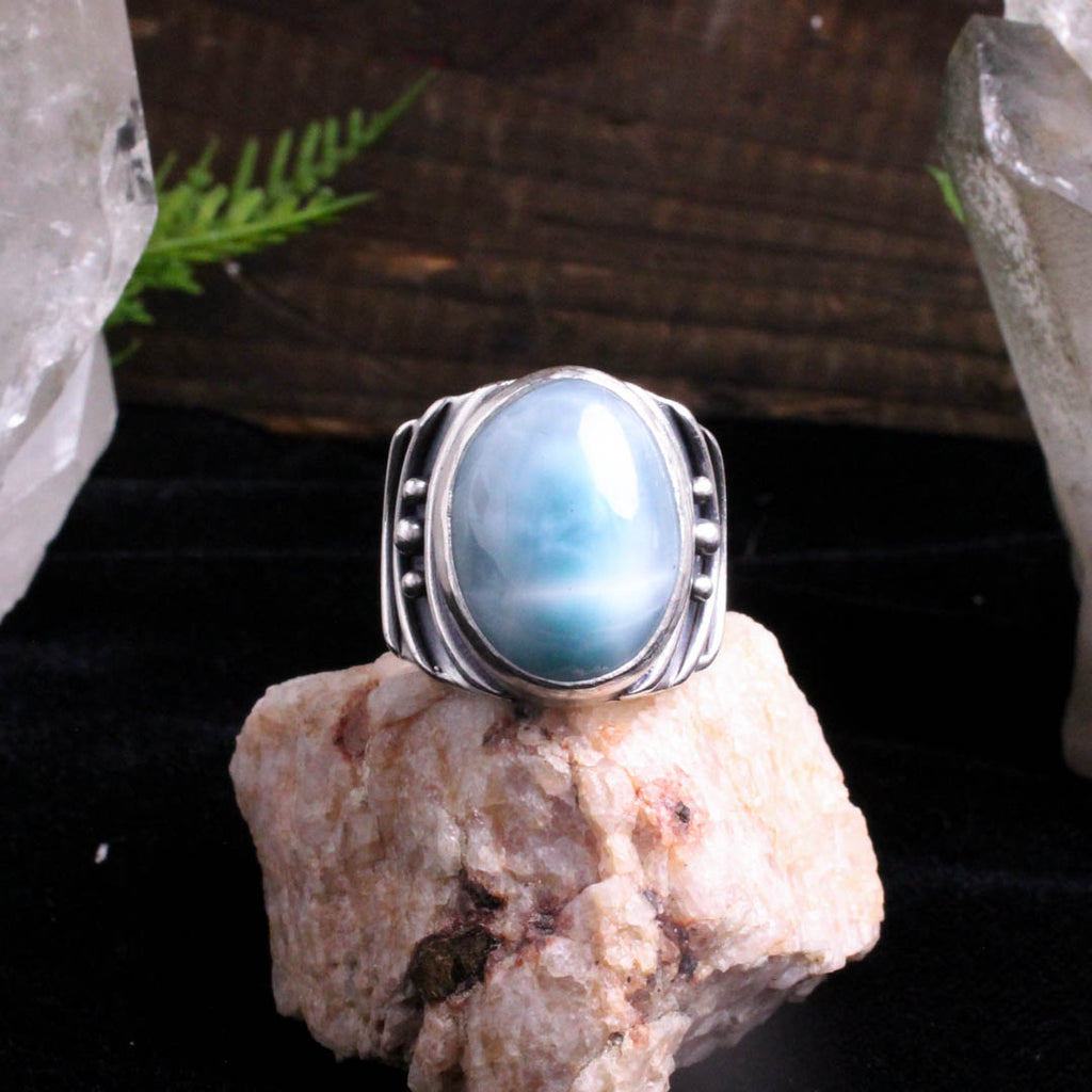 Reflection Ring - Size 9 // Larimar - Acid Queen Jewelry