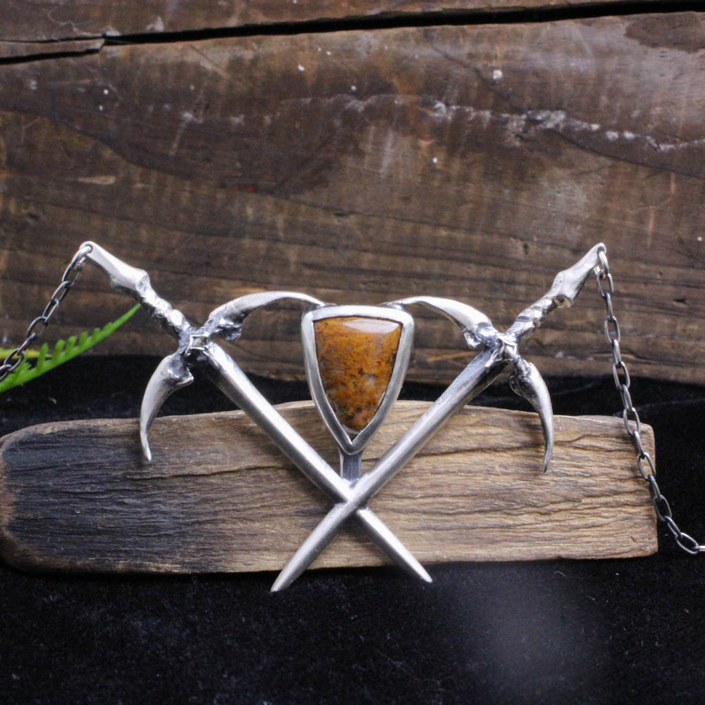 Crossed Swords Shield Choker Necklace - Acid Queen Jewelry