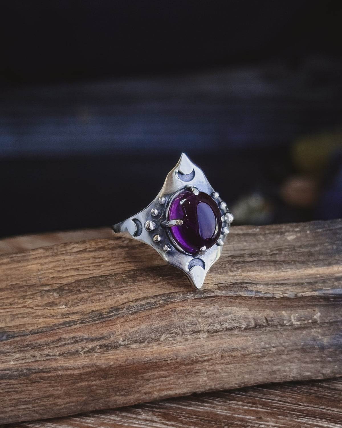 Hecate Ring | Sterling Silver + Amethyst