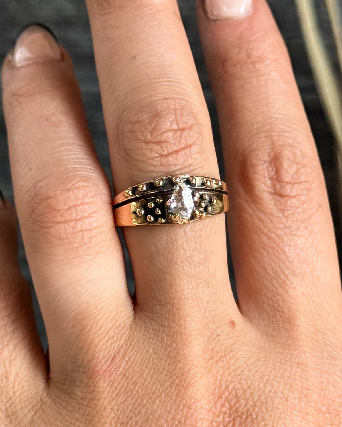 The Queen's Ring // Herkimer Diamond - Acid Queen Jewelry