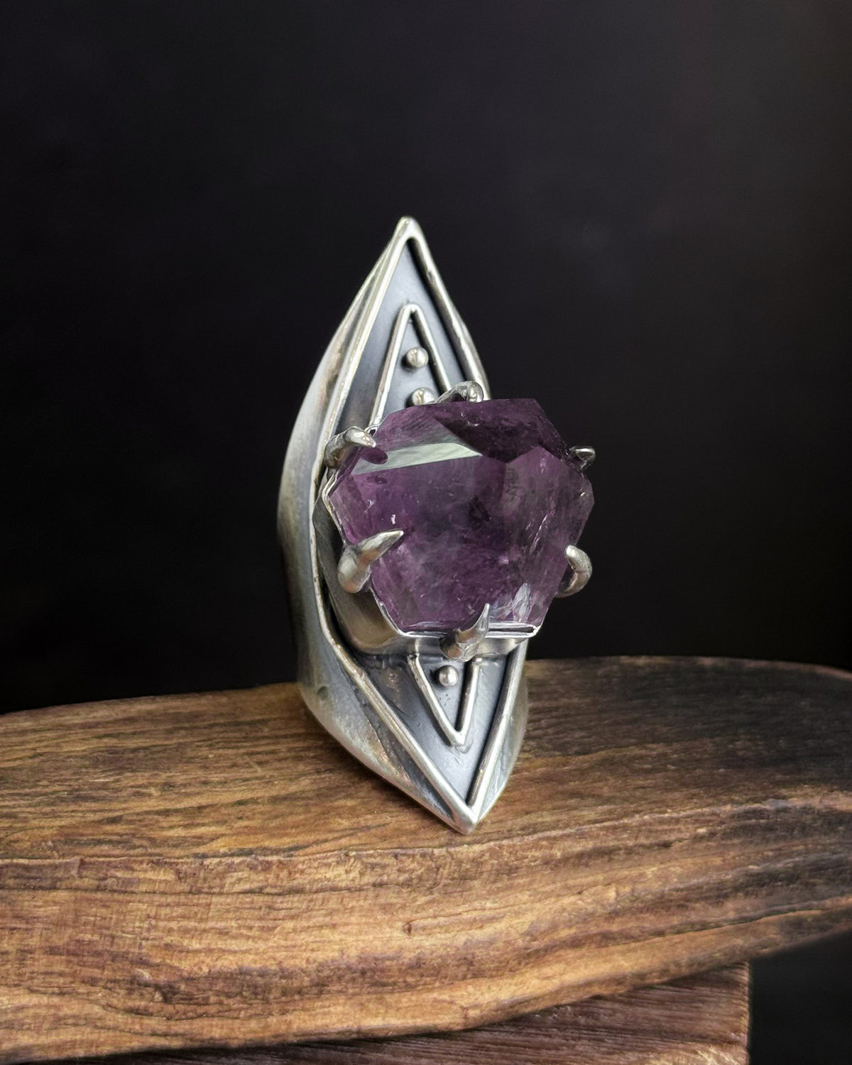The Priestess Ring | Amethyst Point + Sterling Silver - Size 8