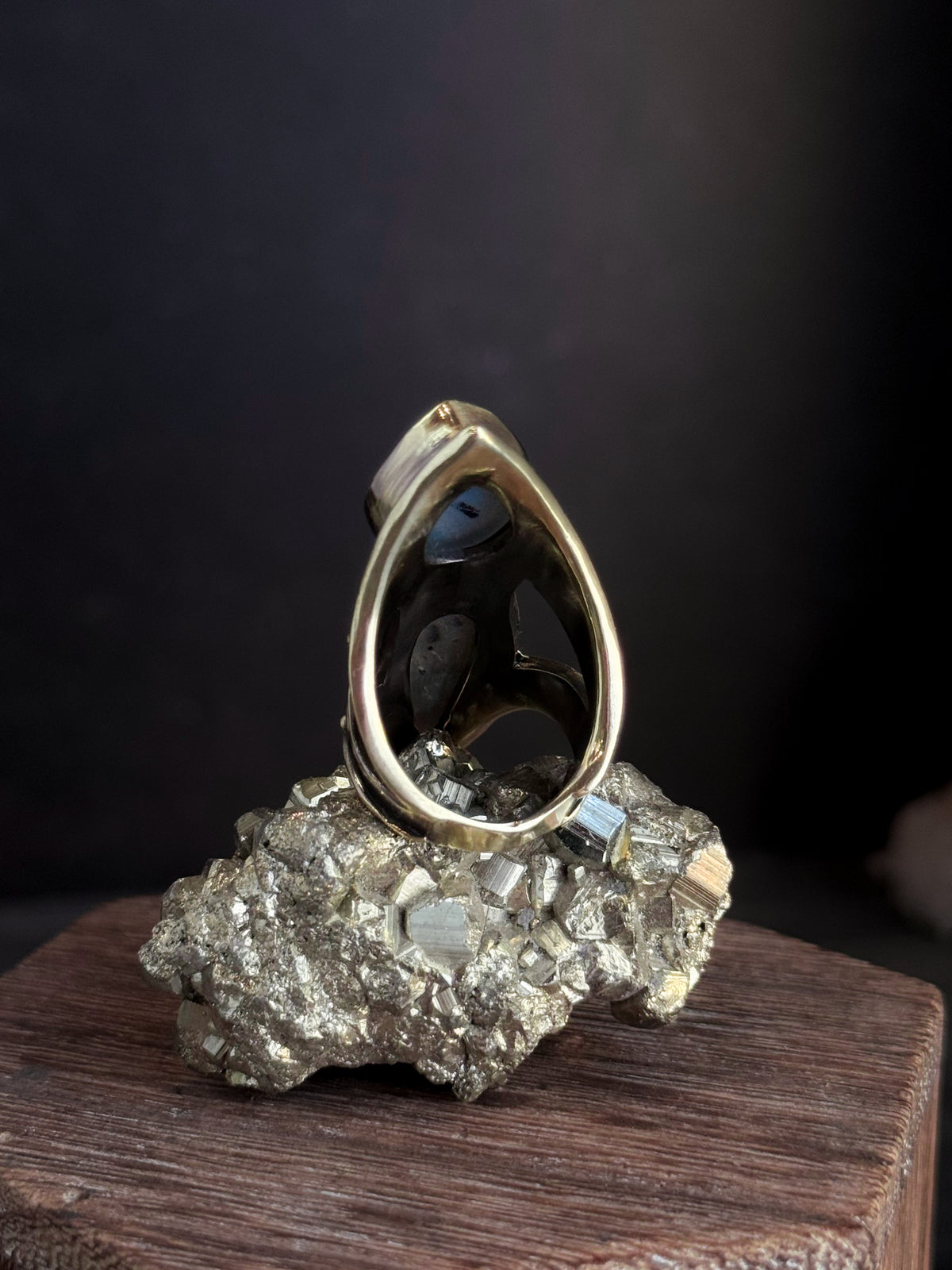 Moon Ritual Shield Ring | Labradorite + Brass