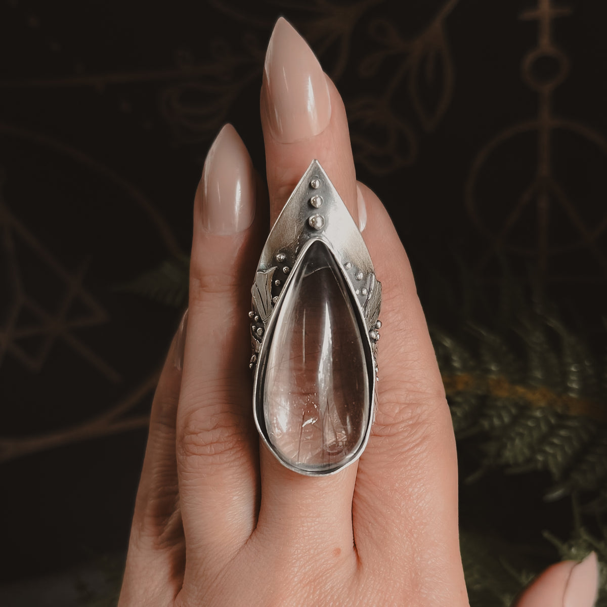 Flora Shield Ring // Tourmalated Quartz