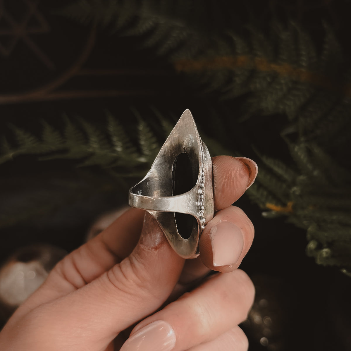 Trails Shield Ring // Jade - Size 9.5 - Acid Queen Jewelry