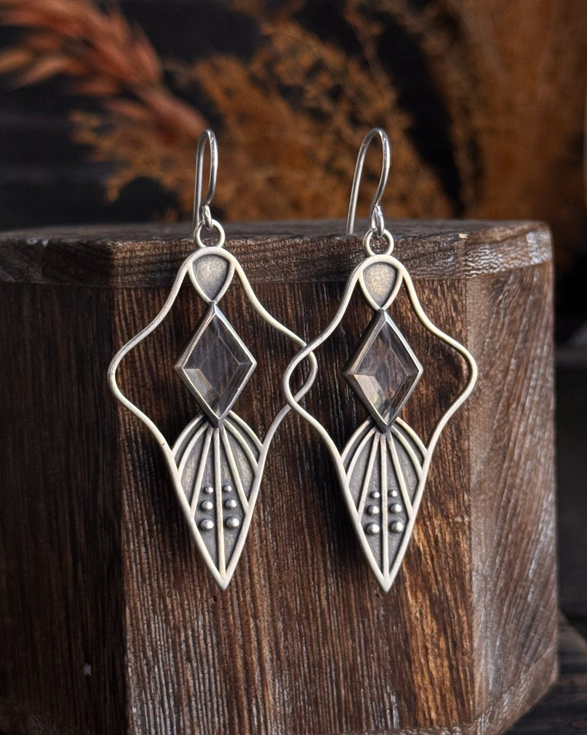 Mind's Eye Earrings // Faceted Quartz - Acid Queen Jewelry