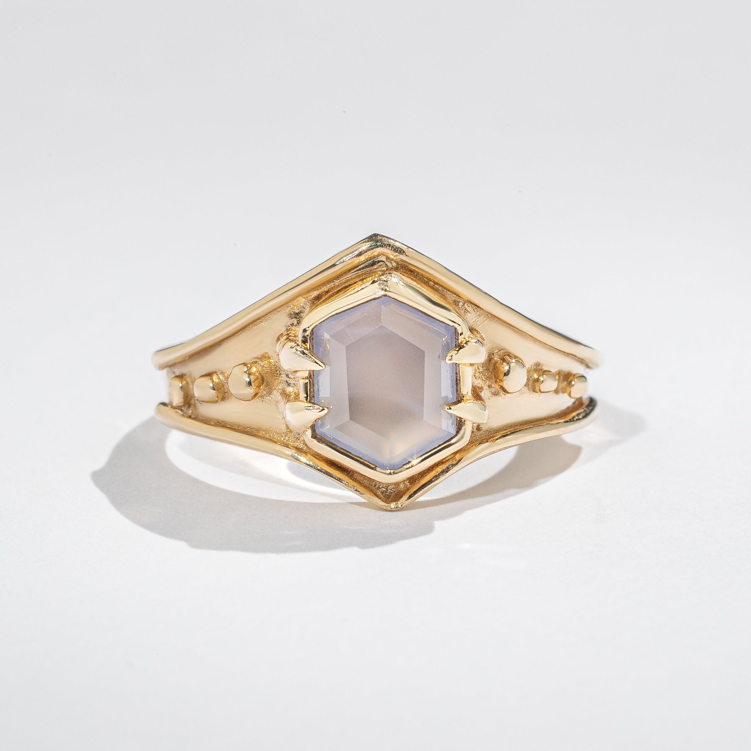 Venus Ring - Blue Chalcedony - 14K Gold - Acid Queen Jewelry