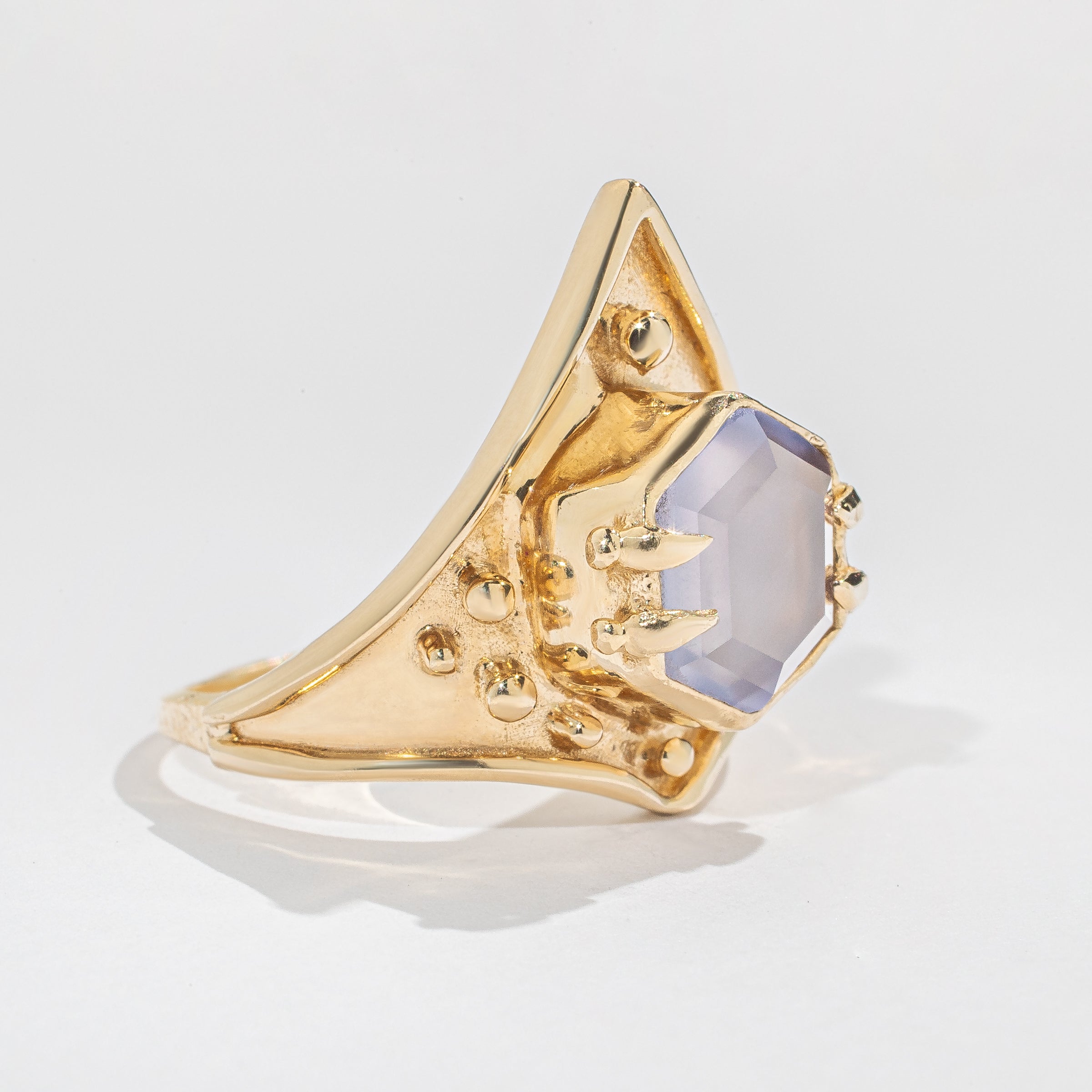 Shakti Ring - Blue Chalcedony - 14K Gold - Acid Queen Jewelry