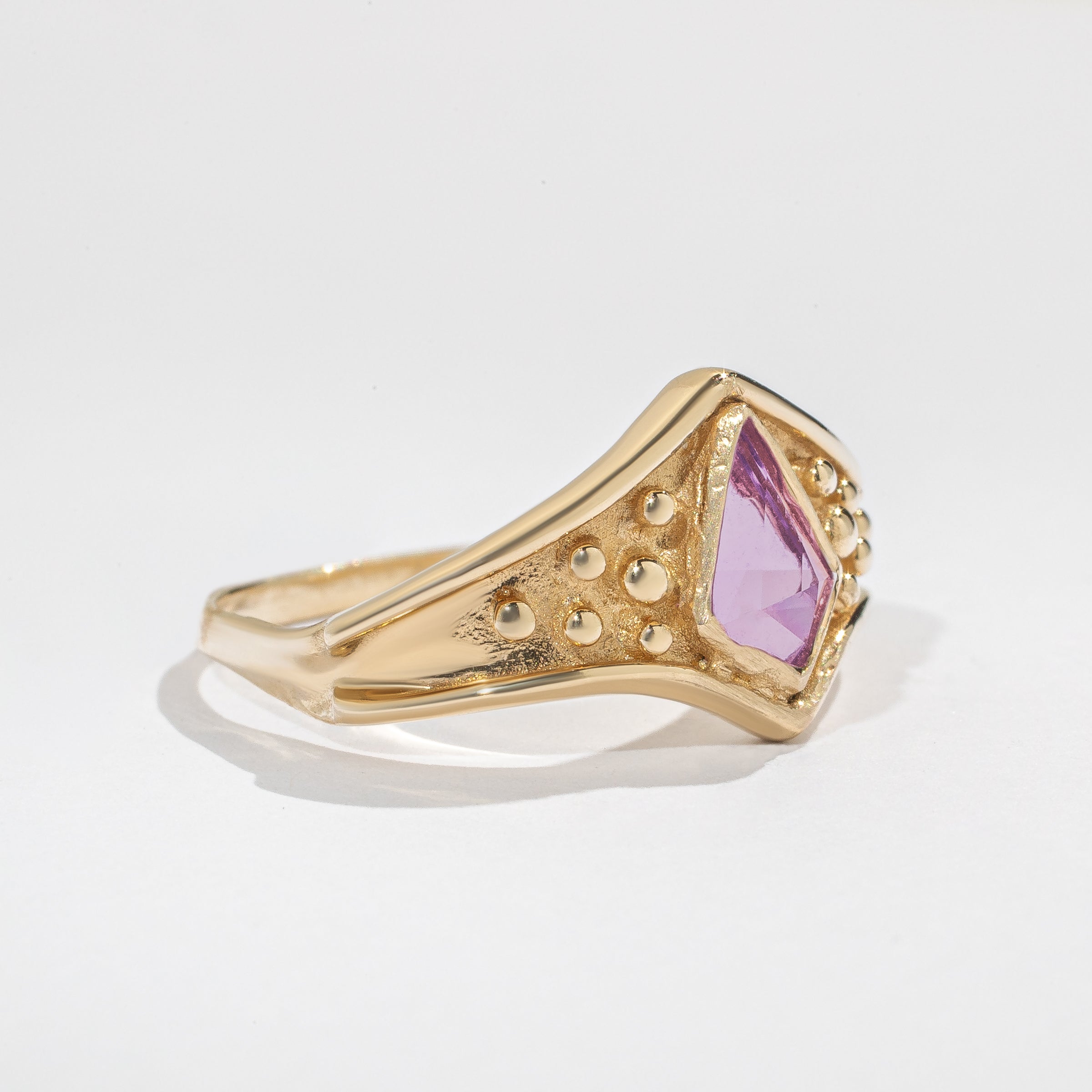 Brigid Ring - Amethyst - 14K Gold - Acid Queen Jewelry