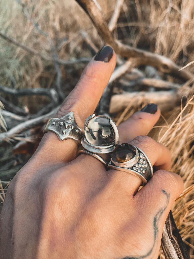 Ursa Ring // Smoky Quartz - Acid Queen Jewelry