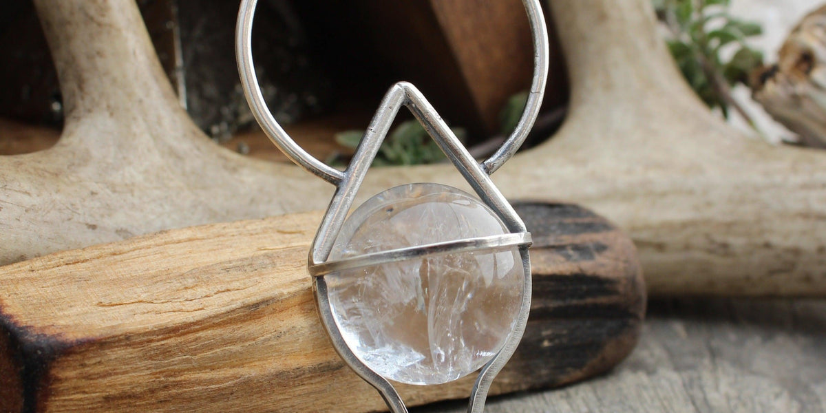Crystal Ball Pendulum Necklace // Quartz - Acid Queen Jewelry