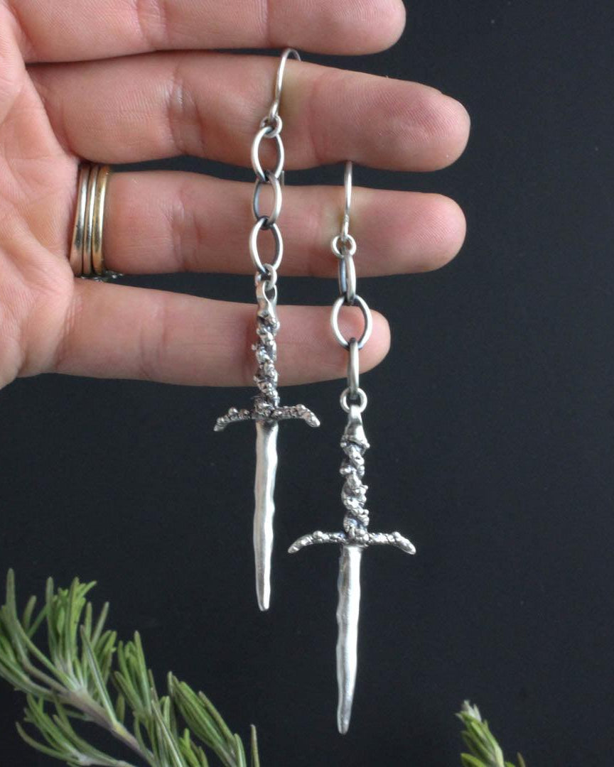 Ritual Dagger Dangle Earrings - Acid Queen Jewelry