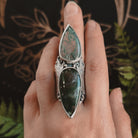 Sweet Leaf Shield Ring // Moss Agate - Size 8.5 - Acid Queen Jewelry