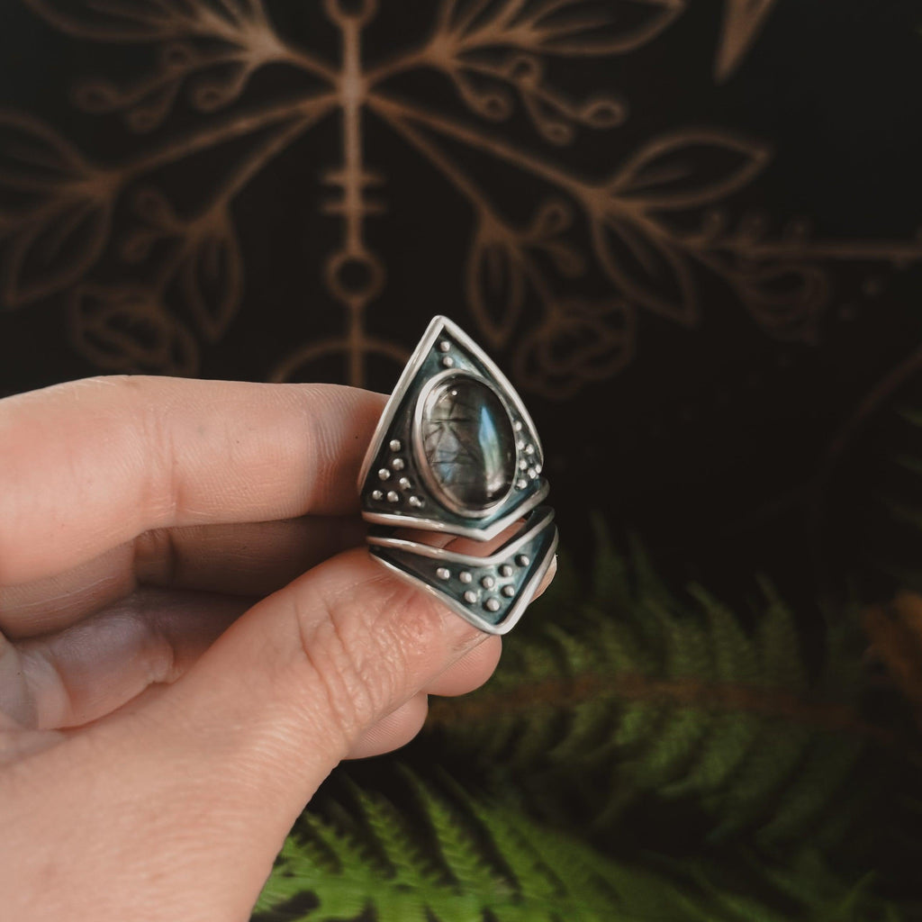 Sarek Ring // Tourmalated Quartz - Acid Queen Jewelry