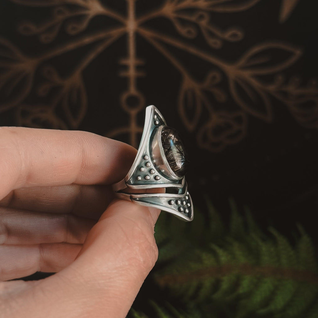 Sarek Ring // Tourmalated Quartz - Acid Queen Jewelry