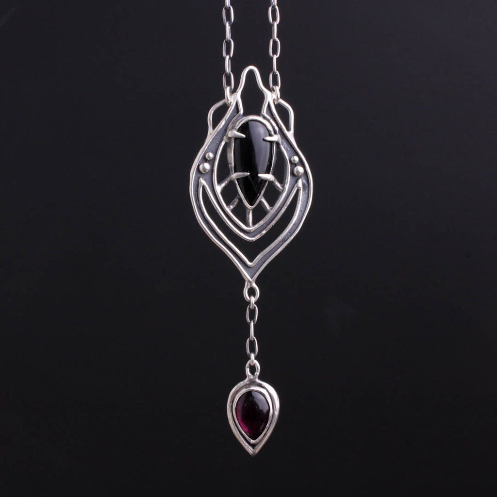 Layered Necklace // Onyx + Garnet - Acid Queen Jewelry