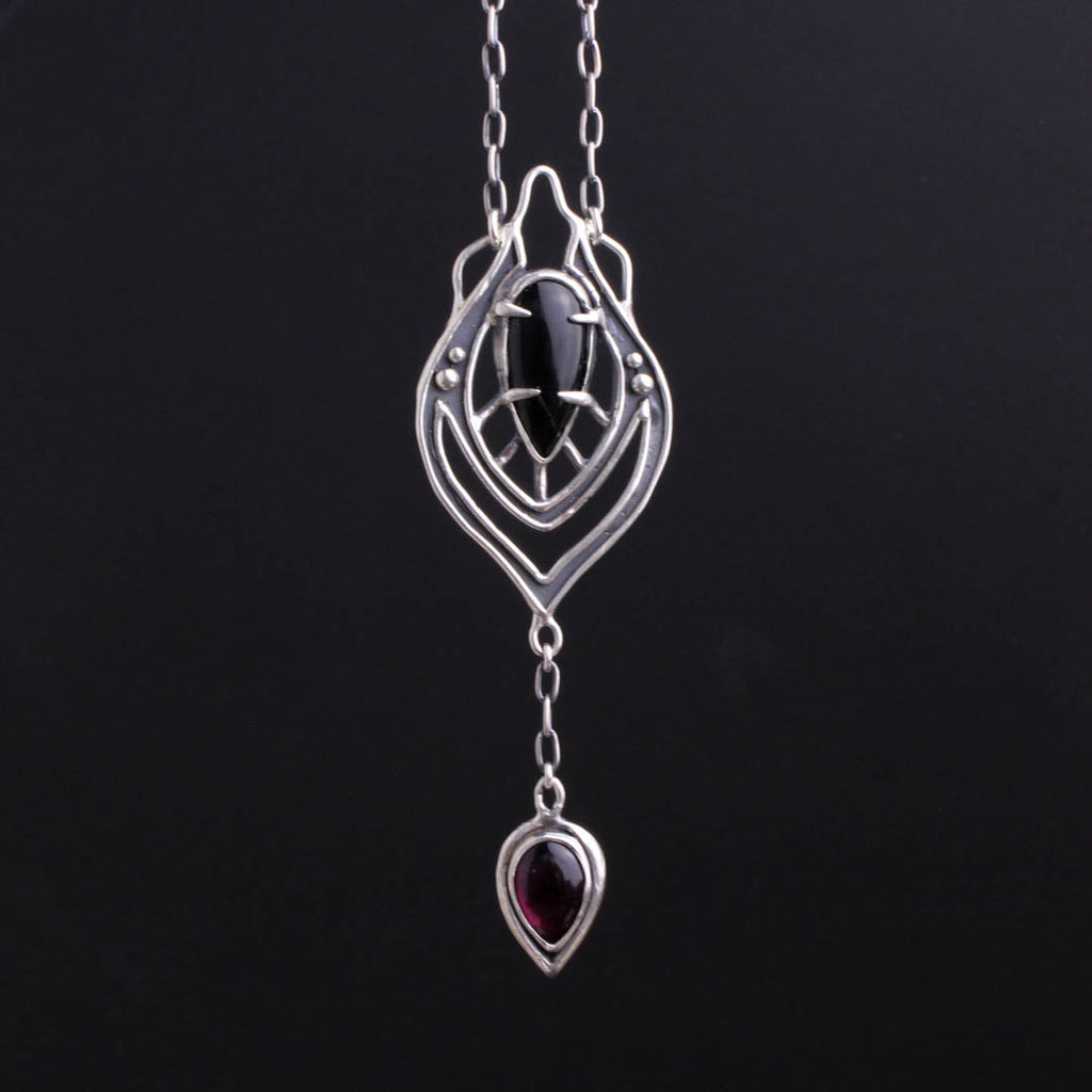 Layered Necklace // Onyx + Garnet - Acid Queen Jewelry
