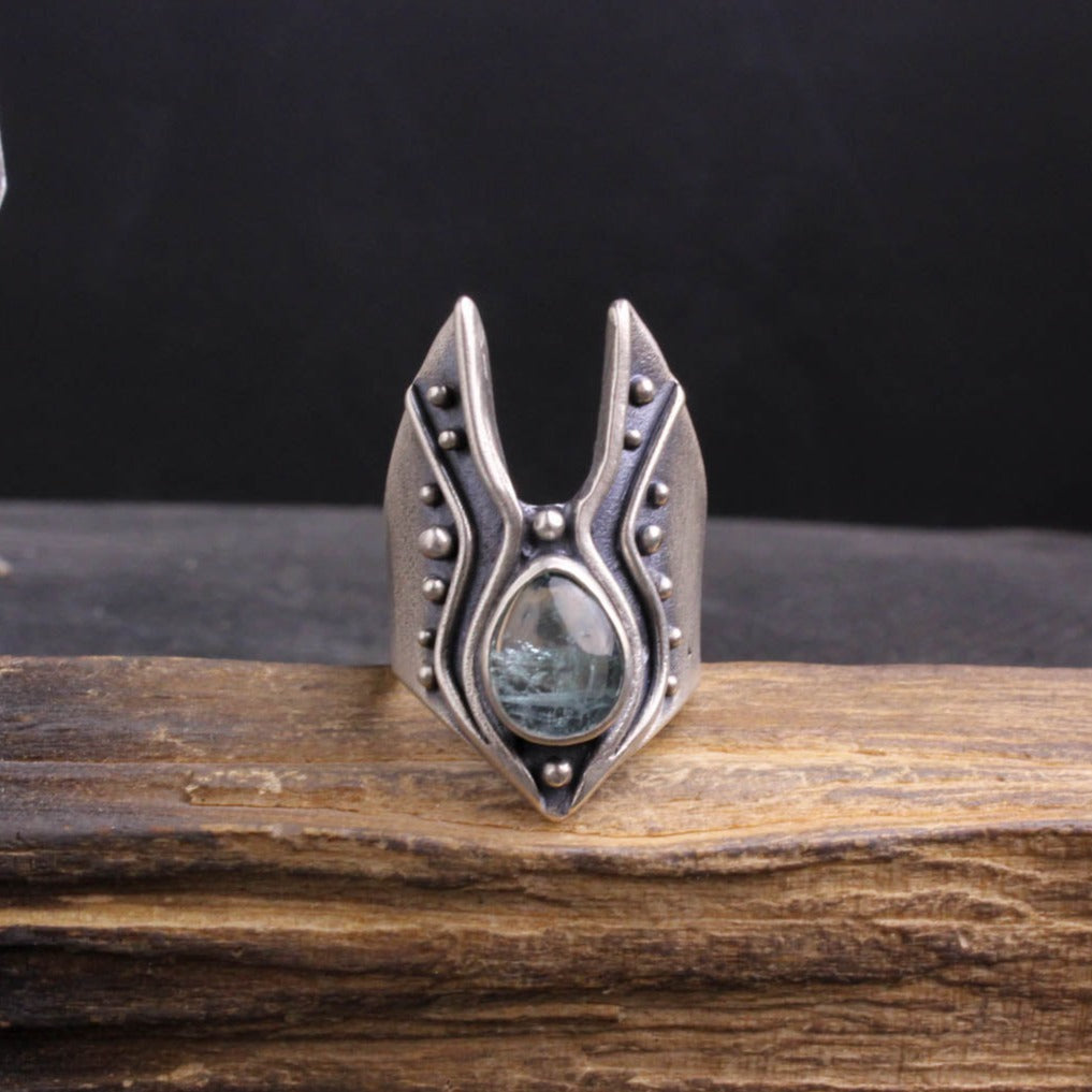 Moronoe Ring // Aquamarine - Acid Queen Jewelry