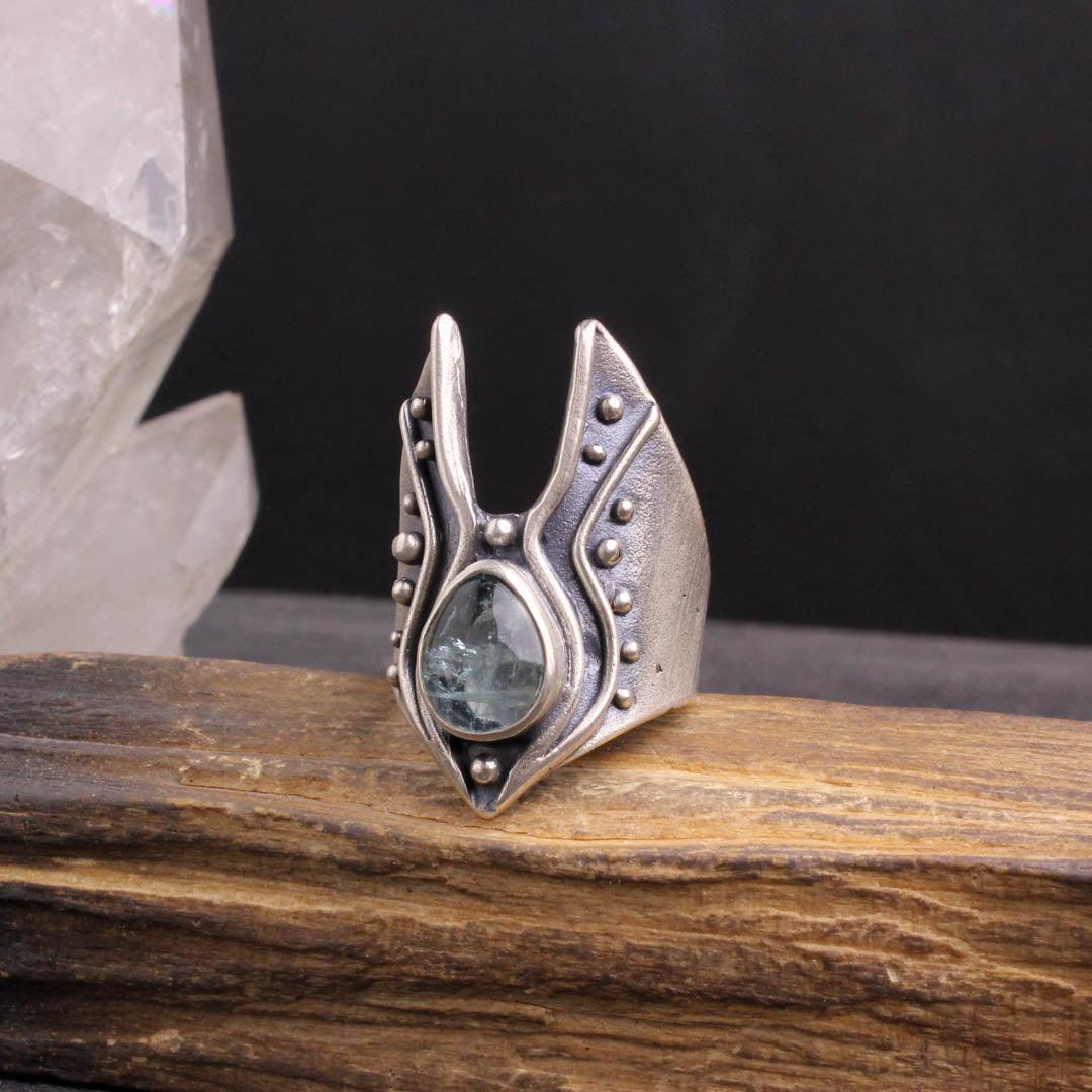 Moronoe Ring // Aquamarine - Acid Queen Jewelry