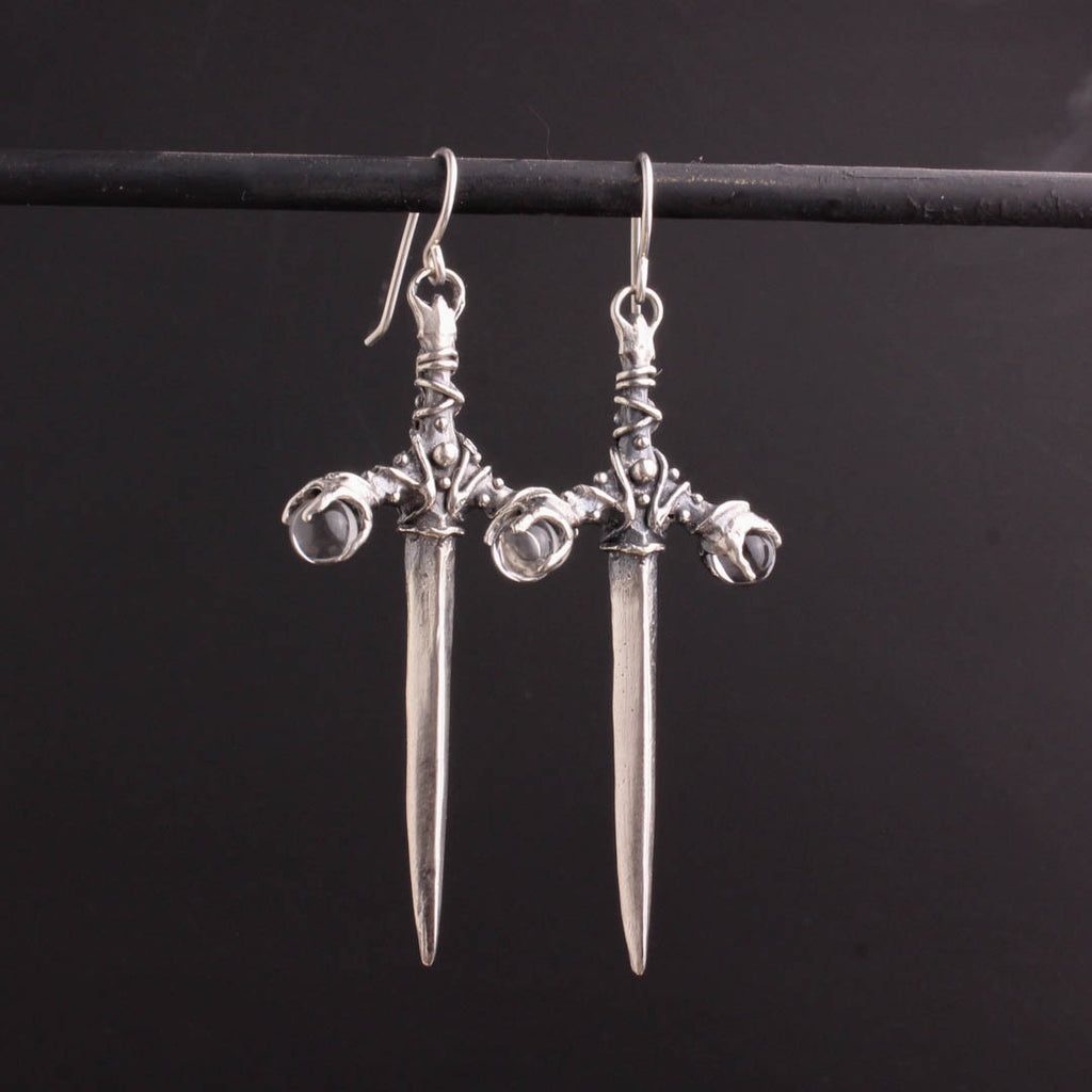 Galatine Sword Earrings // Quartz - Acid Queen Jewelry