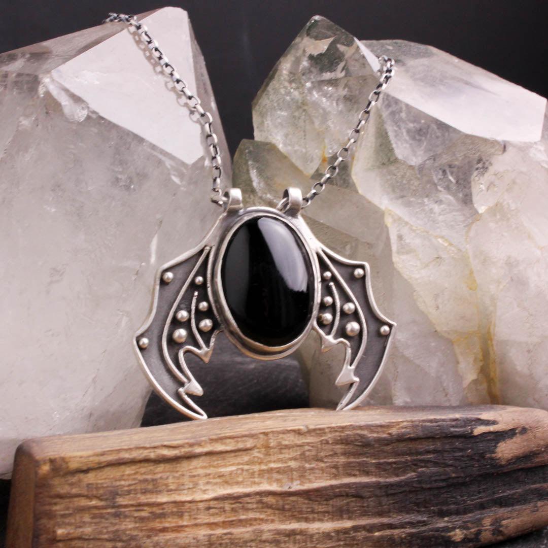 Winged Prophetess // Black Onyx - Acid Queen Jewelry