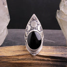 Moon Phase Shield Ring // Black Onyx - Acid Queen Jewelry