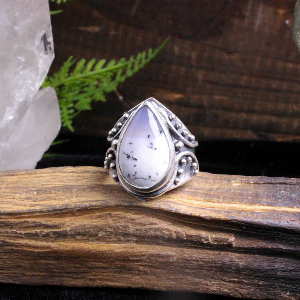 Warrior Ring // Dendritic Agate Size 7.5 - Acid Queen Jewelry