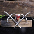 Crossed Swords Shield Choker Necklace - Acid Queen Jewelry