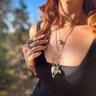 Sorceress Crystal Ball Lariat Necklace Bronze- Opalite - Acid Queen Jewelry