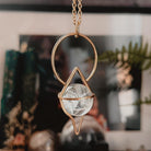 Crystal Ball Pendulum Necklace Bronze // Quartz - Acid Queen Jewelry