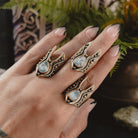 Moronoe Ring Bronze // Rainbow Moonstone - Acid Queen Jewelry