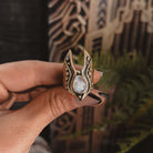 Moronoe Ring Bronze // Rainbow Moonstone - Acid Queen Jewelry