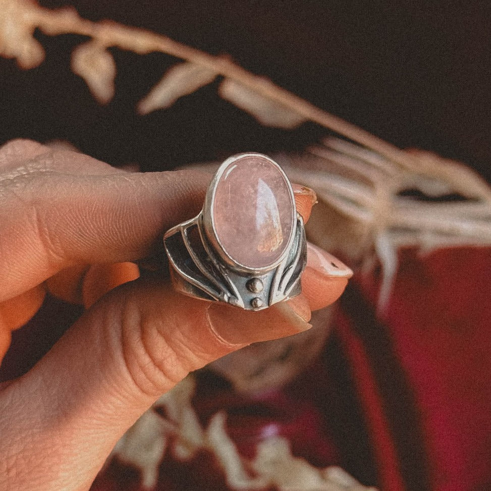 Love potion Ring // Rose Quartz Size 10 - Acid Queen Jewelry