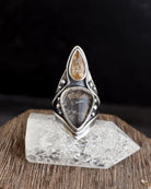 Solar Protection Ring // Citrine + Tourmalated Quartz - Size 6.25 - Acid Queen Jewelry