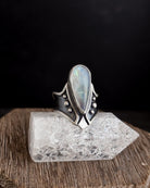 Star Realm Ring // Rainbow Moonstone - Size 6.5 - Acid Queen Jewelry