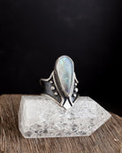 Star Realm Ring // Rainbow Moonstone - Size 6.5 - Acid Queen Jewelry