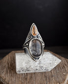 Solar Protection Ring // Citrine + Tourmalated Quartz - Size 10 - Acid Queen Jewelry