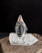 Solar Protection Ring // Citrine + Tourmalated Quartz - Size 10 - Acid Queen Jewelry