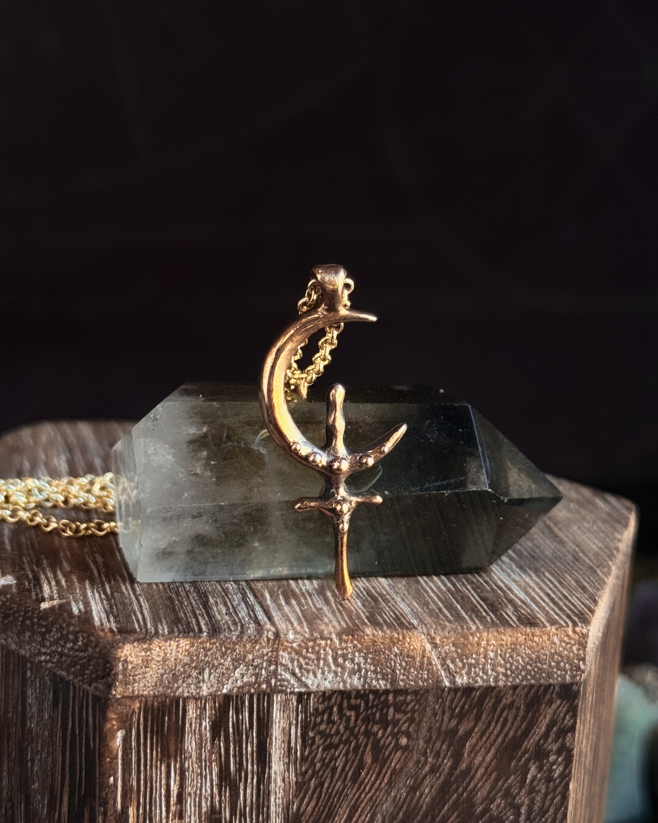 Lilith Cross Necklace Brass – Acid Queen Jewelry