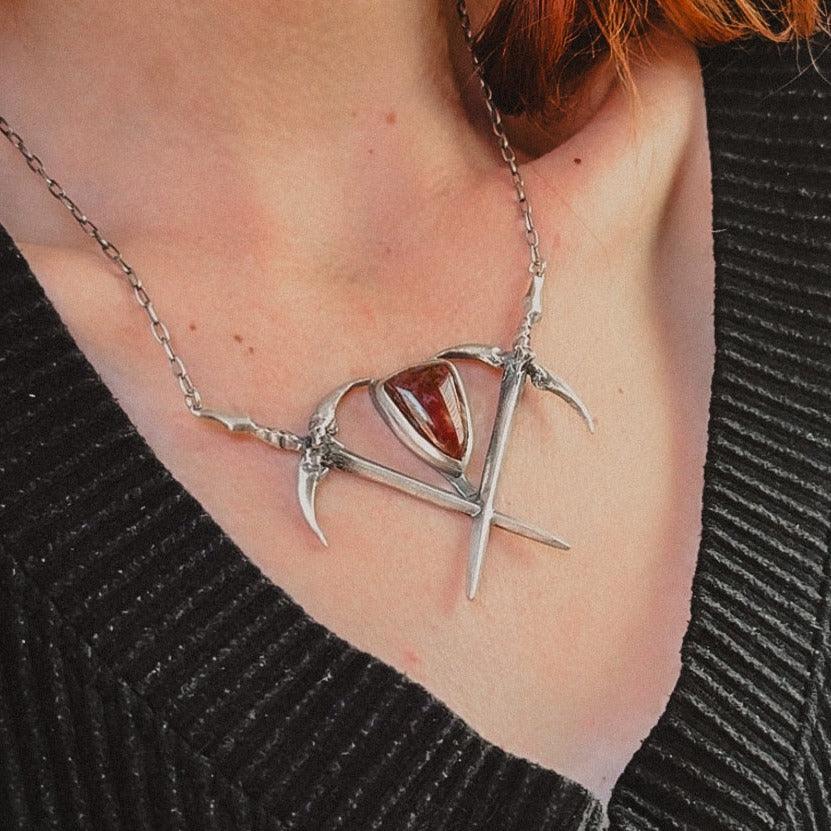 Crossed Swords Shield Choker Necklace - Acid Queen Jewelry