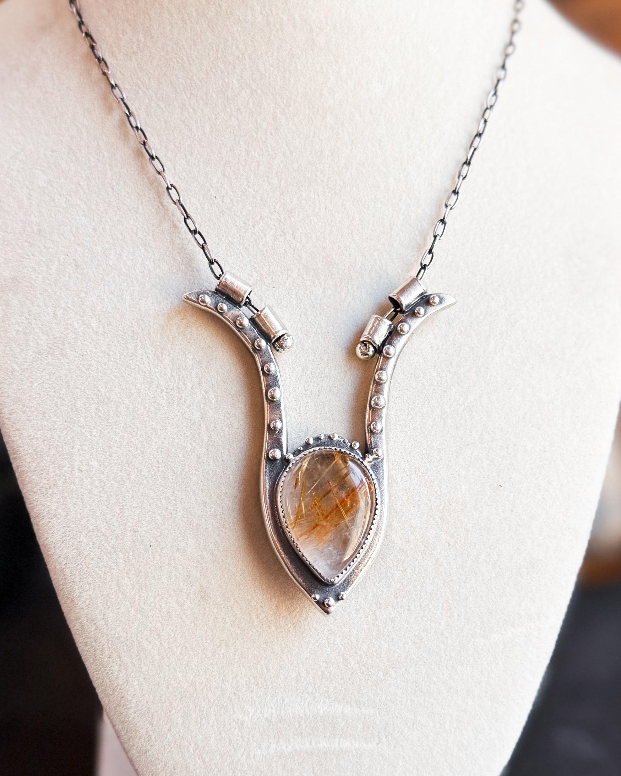 Dejah Pendant // Rutilated Quartz - Acid Queen Jewelry