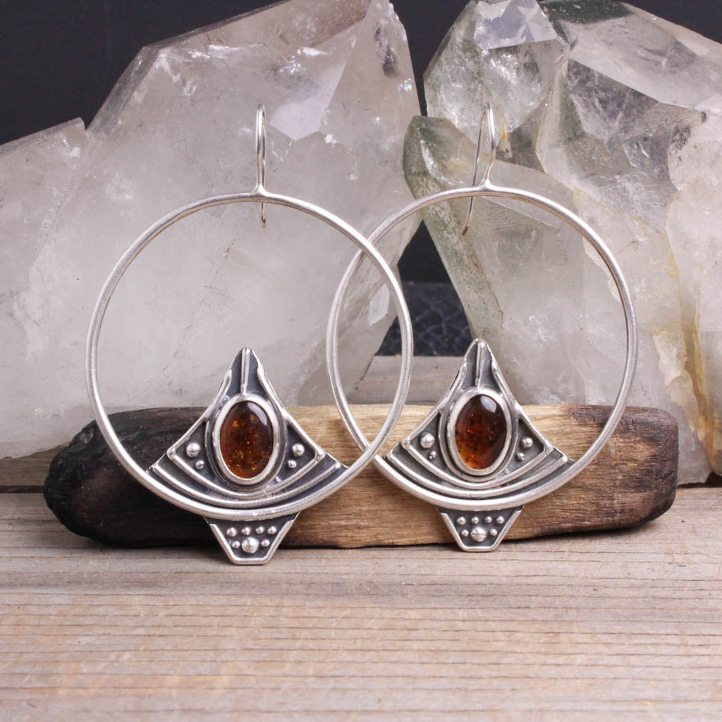 Sela Earrings // Amber Special Order for Liz - Acid Queen Jewelry