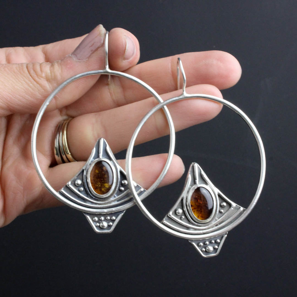 Sela Earrings // Amber Special Order for Liz - Acid Queen Jewelry
