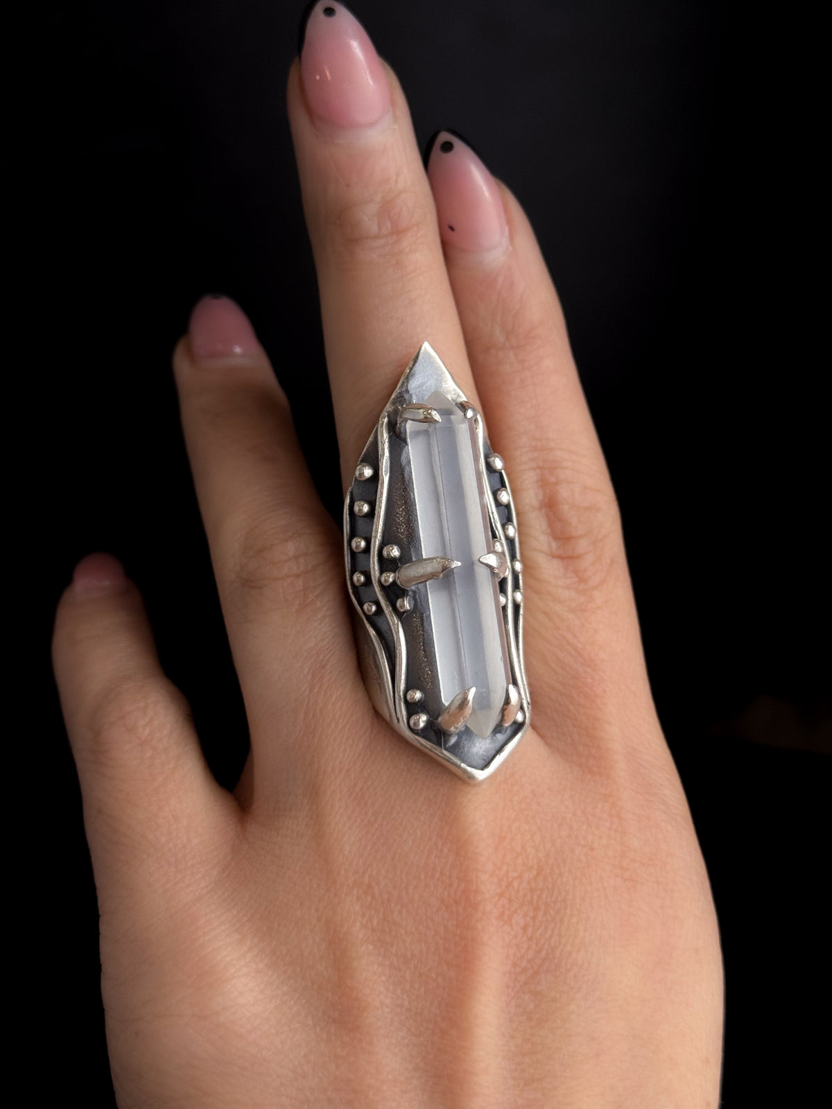 Guinevere Amplifier Ring | Quartz & Sterling Silver