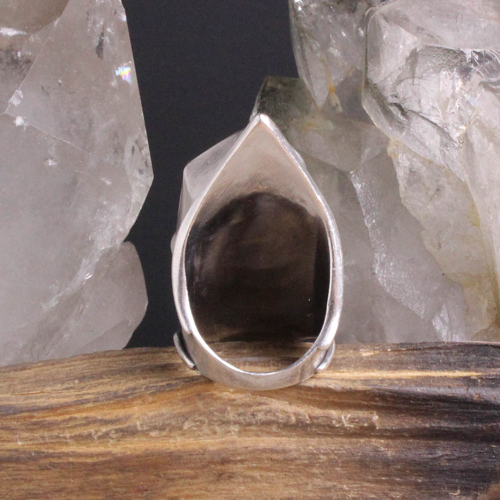 Size 11 // Smoky Quartz - Mega Crystal Shield Ring - Acid Queen Jewelry