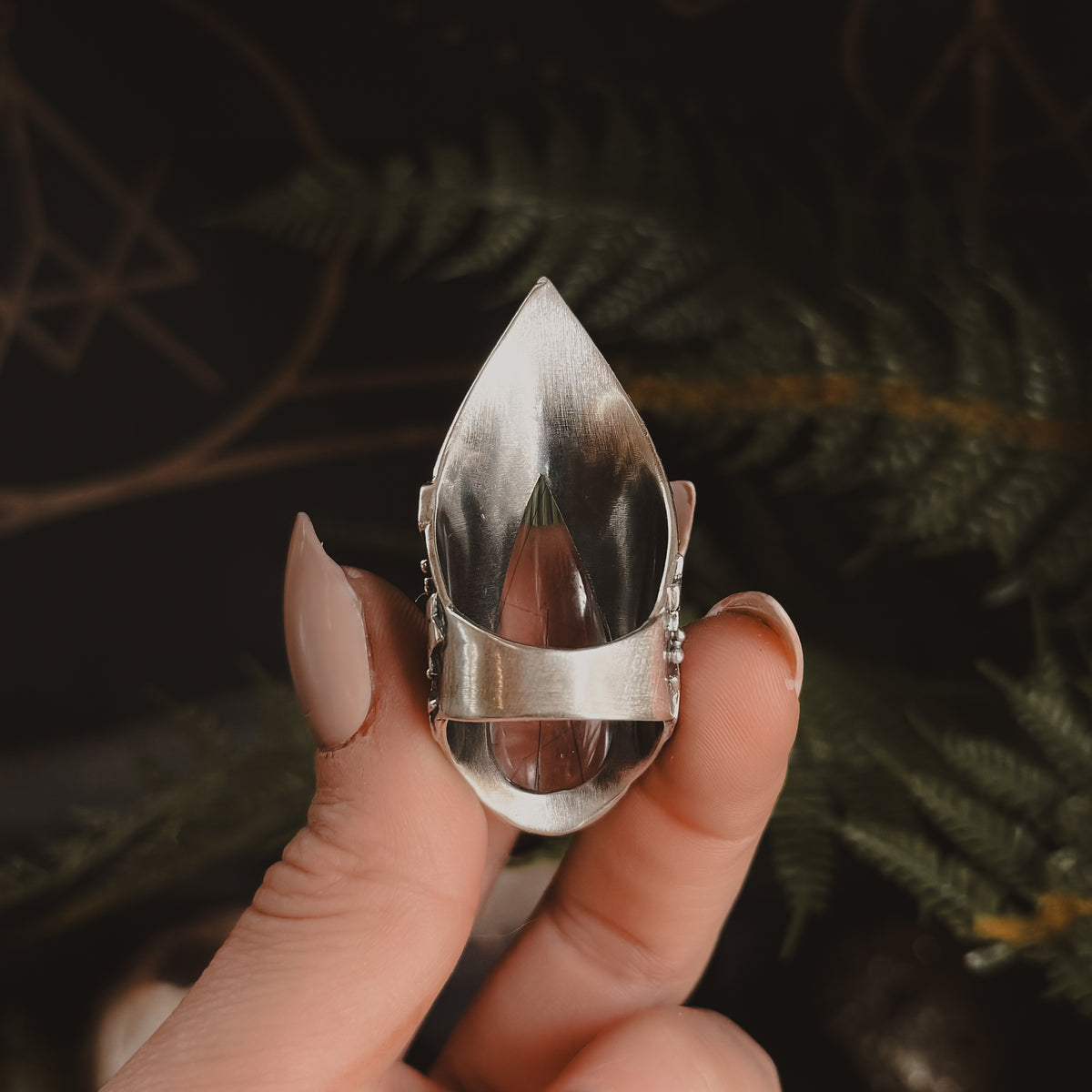 Flora Shield Ring // Tourmalated Quartz