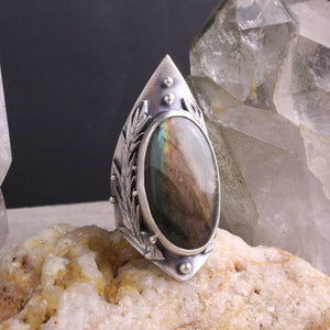 Size 9.5 // Labradorite - Warrior Rosemary Ring