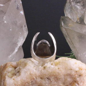 Crescent Moon Warrior Ring  // Amber