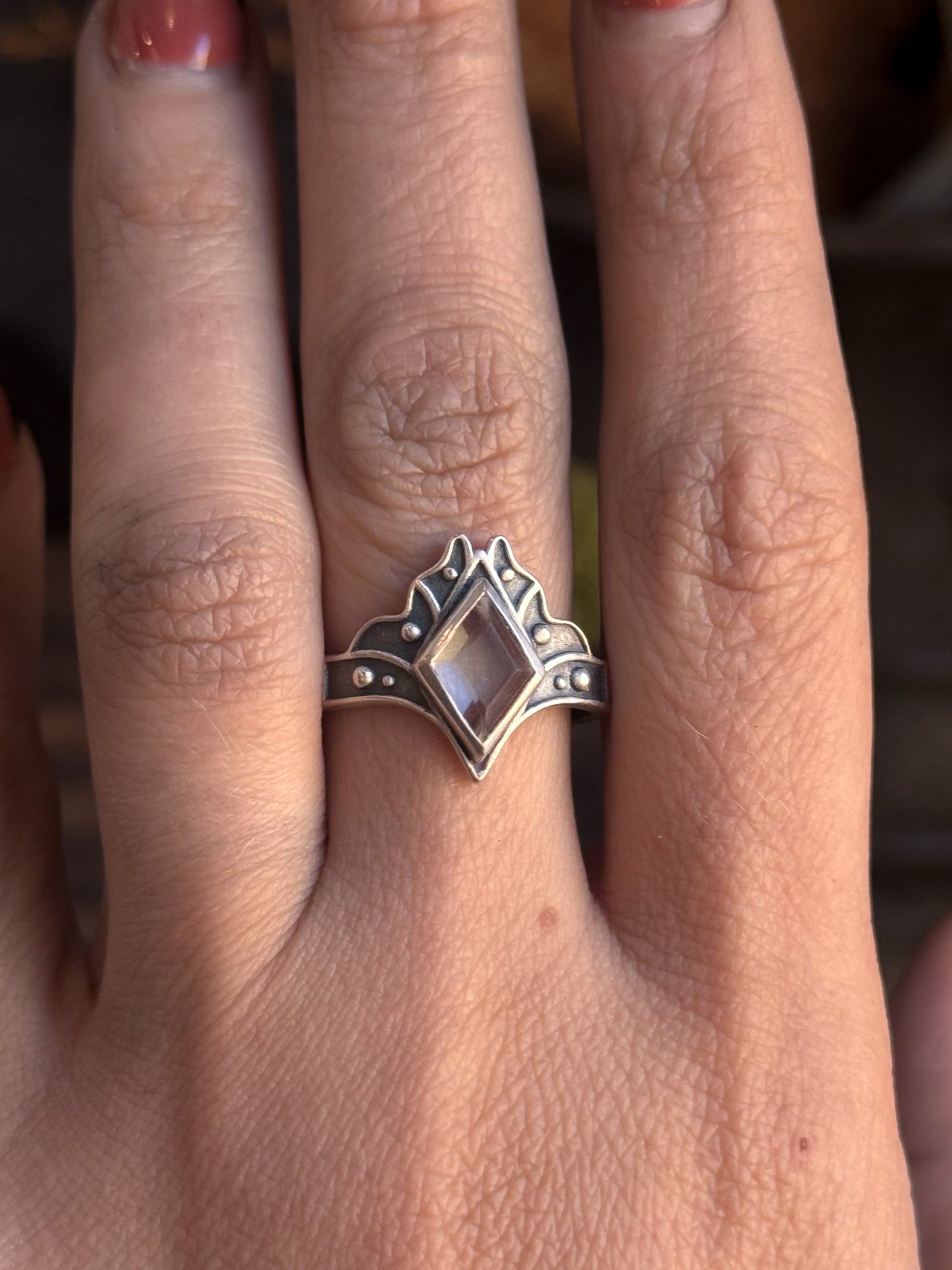Portal Ring | Faceted Clear Quartz | Acid Queen Jewelry